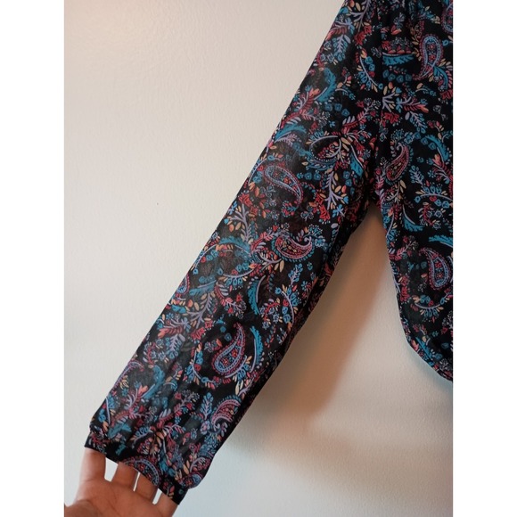 Anthropologie Vanessa Virginia Daytripper Paisley Smocked Waist Dress Sz XS Boho - Picture 8 of 16